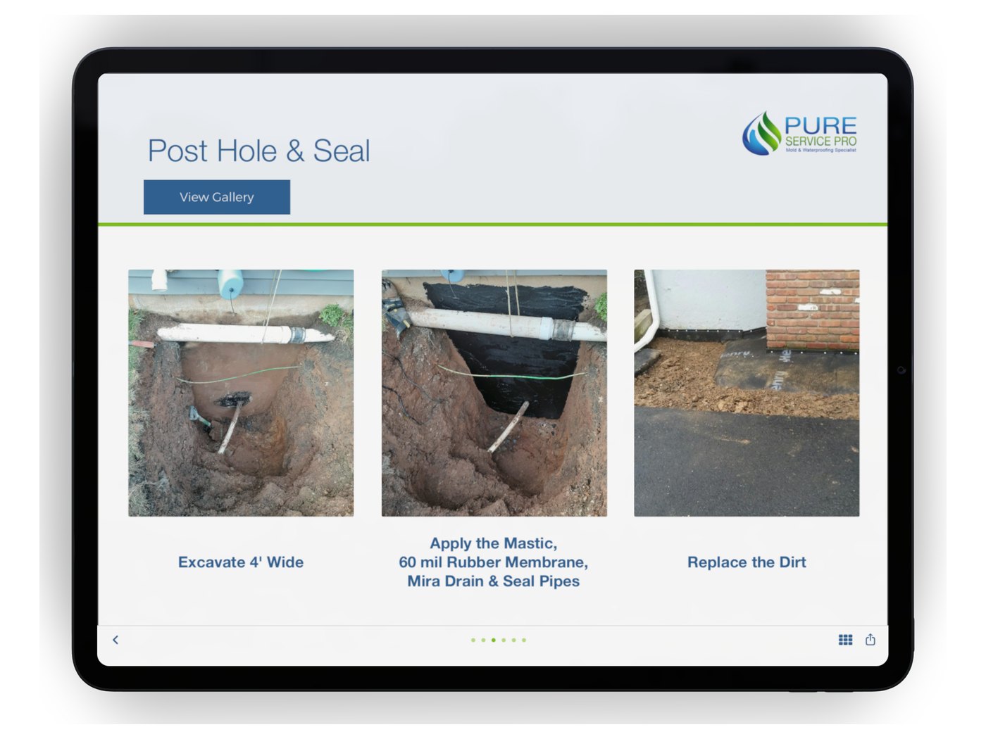 Post hole and seal
