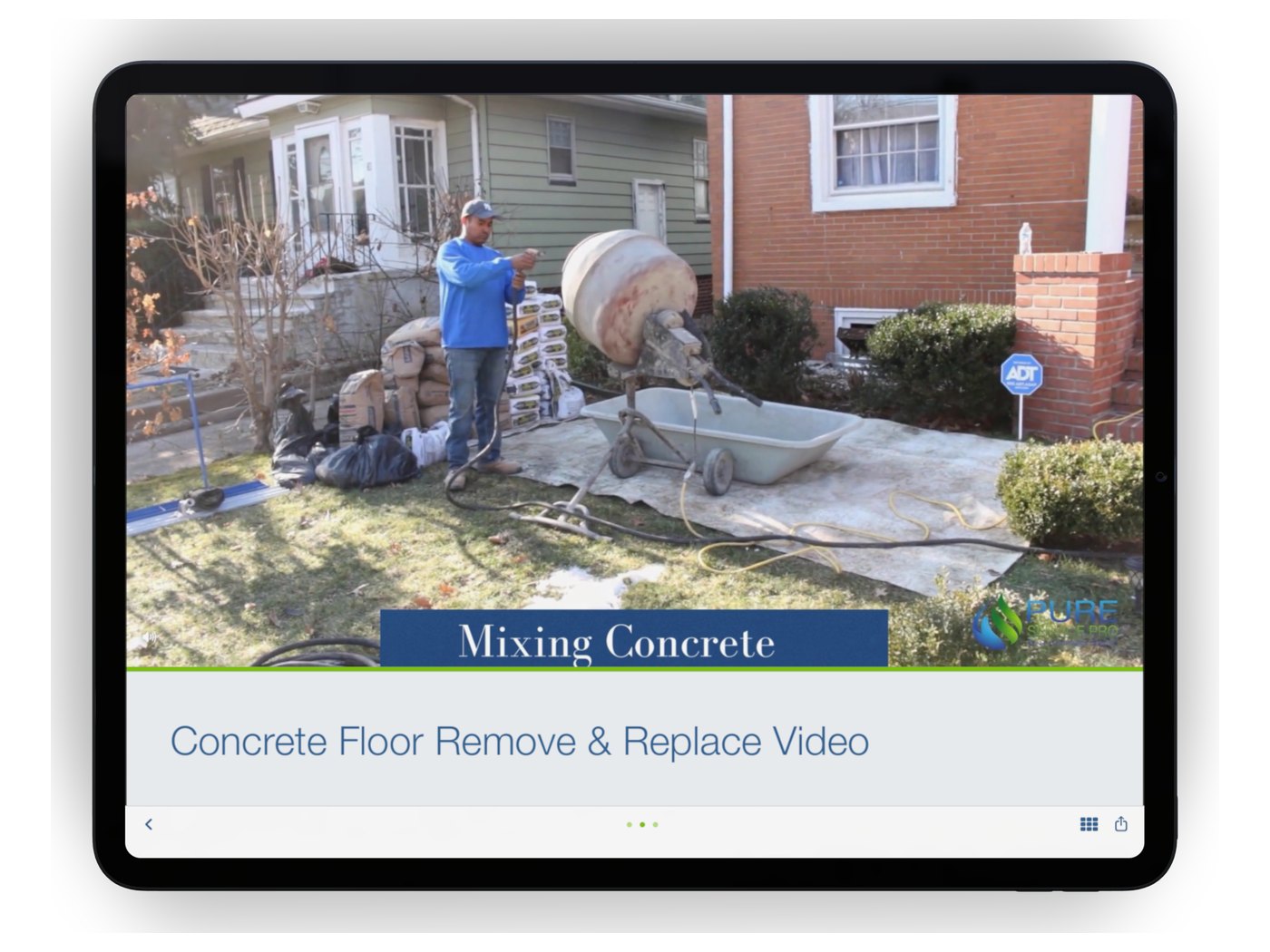 Concrete floor, remove and replace